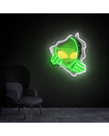 Transform Your Space: Acrylic Board Rip Apart The Starry Sky Alien Led Uv Led Neon Sign - Perfect for Bars, Gaming Rooms, and Sci-Fi Themed Events.