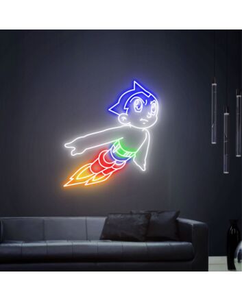 Elevate Your Bedroom, Office, or Anime Club Ambiance with Astroboy Art Led Neon Sign Anime Wall Decor Gifts.