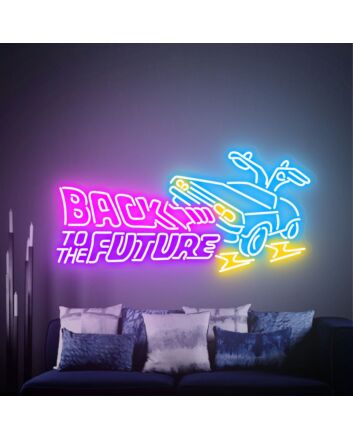 Brighten Up Your Space: Back To The Future Led Neon Sign For Wall Art Perfect for Home Decor, Office Vibes, and Retro Theme Parties.