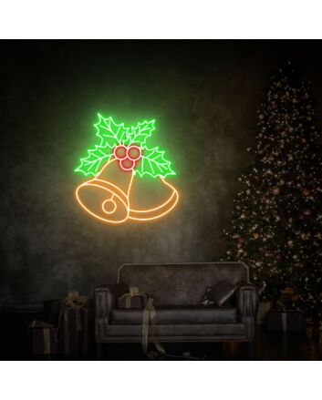 Brighten Your Holiday Season: Christmas Bells Led Neon Sign, Perfect for Home Decor, Office Festivities, and Storefront Displays.