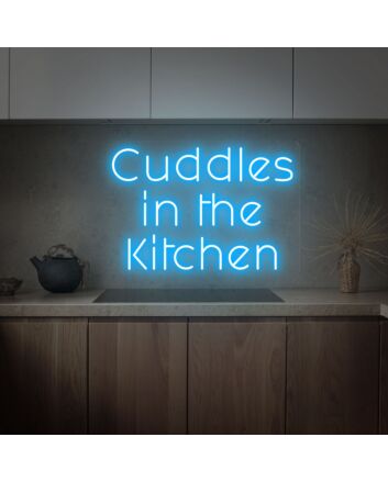 Add a Warm Glow to Your Culinary Space and Celebrations with Cuddles In The Kitchen Neon Sign Kitchen Decoration.