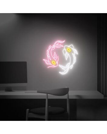 Brighten Your Space: Japanese Fish Neon Art Koi Lover Gift Wall Decor Led Neon Signs Perfect for Home, Office, and Trendy Bars.