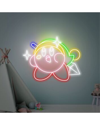 Brighten Your Space: Kirby Decor Gaming Room Decor Japanese Led Neon Sign - Perfect for Home, Office, Store, Bar, and Anniversary Gifts