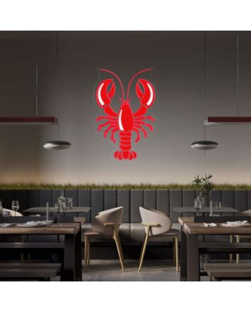 Elevate Your Seafood Dining Experience with Lobster UV Led Neon Sign Perfect for Restaurants, Bars, and Home Kitchen Decor.