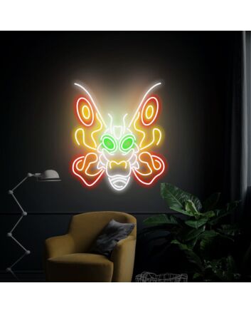 Brighten Your Child&#039;s Room, Play Area, and Birthday Celebrations with Mothra Led Neon Sign Japanese Movie Gifts For Kids Wall Decor.