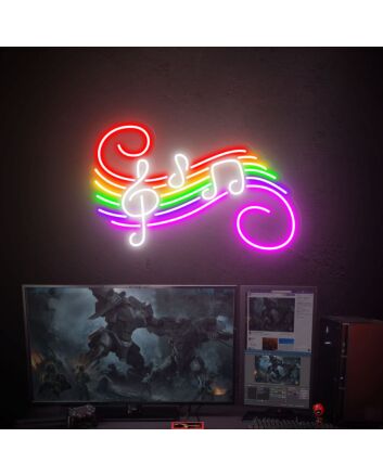 Elevate Your Entertainment Spaces: Music Flow Led Neon Sign Live Music Led Neon Sign Music Wall Art Musical Notes Sign perfect for bars, home theaters, and DJ booths.