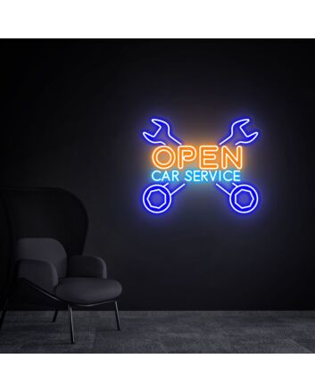 Rev up Your Garage, Bar, or Man Cave with the Open Led Neon Sign Car Service Led Neon Sign
