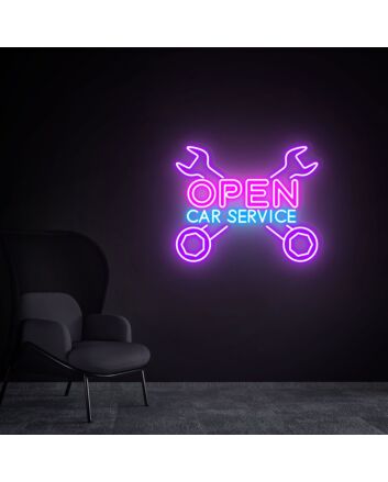Rev up Your Garage, Bar, or Man Cave with the Open Led Neon Sign Car Service Led Neon Sign