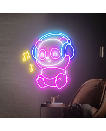 Brighten Your Kids' Space and Celebrate Special Occasions with Panda Led Neon Sign Cute Panda Wall Art Light for Room Decor, Parties, and Weddings.