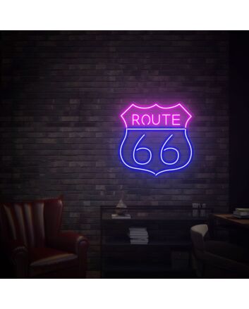 Enhance Your Home, Office, or Bar Ambiance with the Route 66 Led Neon Sign Wall Art - Perfect for Parties, Weddings, and Store Displays