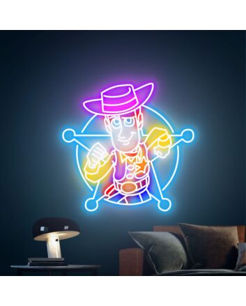 Add a Buzz of Fun to Your Kids&#039; Room, Playroom, or Birthday Celebrations with Toy Story LED Neon Sign Woody LED Sign Toy Story Neon Wall Art.
