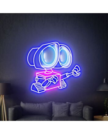 Transform Any Space: Wall-E Led Neon Sign Wall Decor Handmade Acrylic Led Neon Sign for Home, Office, Bars, and Special Celebrations.