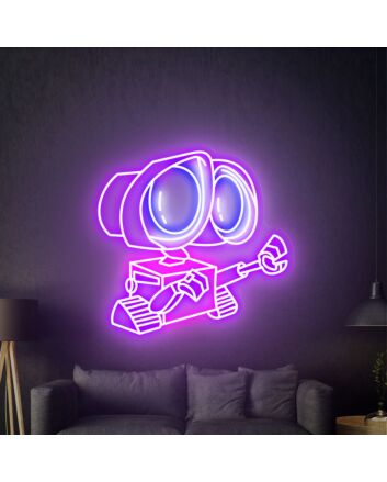 Transform Any Space: Wall-E Led Neon Sign Wall Decor Handmade Acrylic Led Neon Sign for Home, Office, Bars, and Special Celebrations.