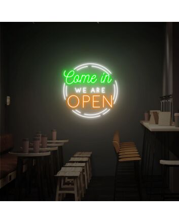 Brighten Your Storefront, Office, or Bar: We Re Open Business Logo Open Led Light - Ideal for Welcoming Customers with Style.