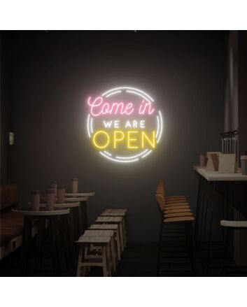 Brighten Your Storefront, Office, or Bar: We Re Open Business Logo Open Led Light - Ideal for Welcoming Customers with Style.