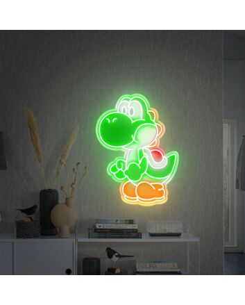 Brighten Up Your Spaces: Yoshi Led Sign Wall Art Decor - Perfect for Kids Room, Home Office, and Parties - Acrylic Board LED UV Neon Sign.