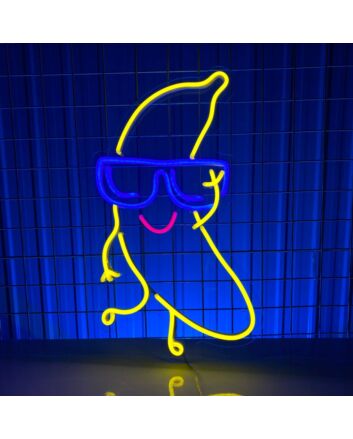 Brighten Up Your Space: Perfect for Home Decor, Office Vibes, and Bar Atmospheres with the Banana With Glasses Led Neon Sign Custom Banana Glasses Led Sign Cute Banana Neon Light.