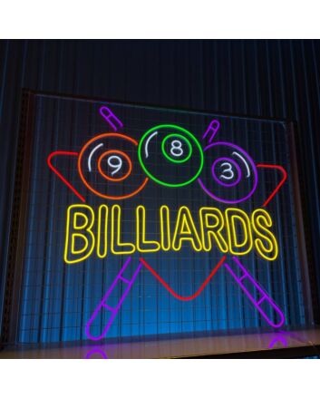 Enhance Your Billiard Room, Pub, or Man Cave with Billiard Game LED Sign - Custom Billiard Neon Light Decor Perfect for Entertainment Spaces.