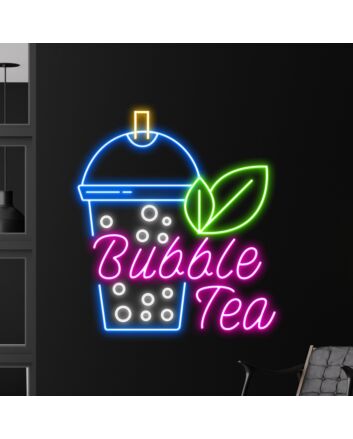 Add a Spark to Your Space: Bubble Tea Led Neon Sign Bubble Tea Led Sign Bubble Tea Coffee Wall Decor for Bars, Cafes, and Home Kitchens