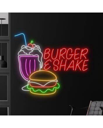 Brighten Up Your Diner or Home Kitchen with Burger And Shake Neon Light - Perfect for Coffee Bars, Clubs, and Retro-Themed Parties(https://example.com).