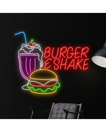 Brighten Up Your Diner or Home Kitchen with Burger And Shake Neon Light - Perfect for Coffee Bars, Clubs, and Retro-Themed Parties(https://example.com).