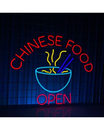Brighten Your Eatery and Celebrate with Style: Chinese Food Open Led Neon Sign Noodle Food Store Wall Deco for Restaurants, Bars, and Festive Events.