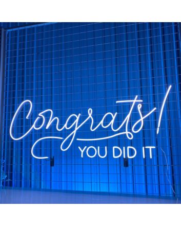 Celebrate Your Achievements in Style at Your Office, Store, or Graduation Party with the Congrats You Did It Led Neon Sign Custom Text Quote Neon Led Sign.