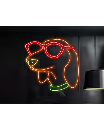 Enhance Your Home, Bar, or Store Ambiance with the Cool Dachshund Wearing Glasses LED Neon Sign
