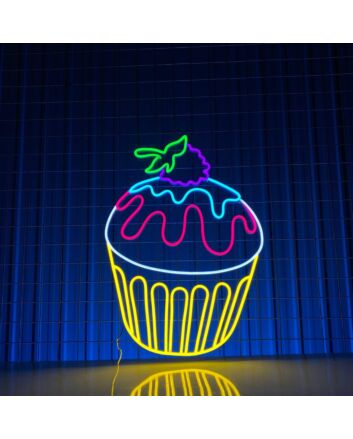 Brighten Your Bakery, Sweeten Your Space - Cupcake LED Neon Sign Perfect for Kitchen Decor, Parties, and Dessert Stores