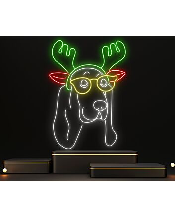 Light Up Your Festivities: Dazzle Your Home, Office, and Holiday Gatherings with the Dachshund Christmas LED Sign Neon Light Decor.