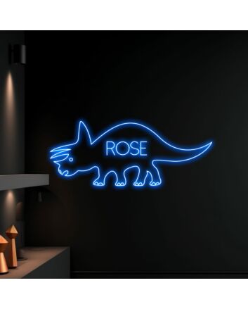 Brighten Your Child&#039;s Room or Enliven Birthday Celebrations with the Versatile Dinosaur Led Sign Custom Name Children Neon Light.
