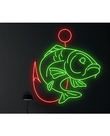 Brighten Up Your Home, Office, or Coastal Bar with the Fishing Led Neon Sign - A Perfect Touch for Sea Animal Lovers and Celebrations