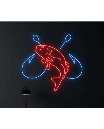 Cast a Glow on Your Space: Fishing Led Sign Sea Animal Lover Neon Light for Home Decor, Bars, and Outdoor Party Ambience