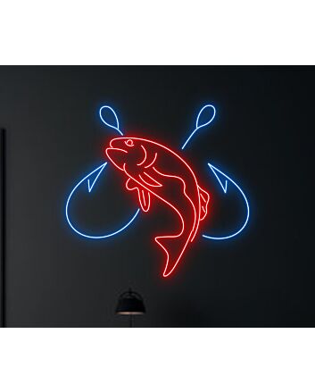 Cast a Glow on Your Space: Fishing Led Sign Sea Animal Lover Neon Light for Home Decor, Bars, and Outdoor Party Ambience
