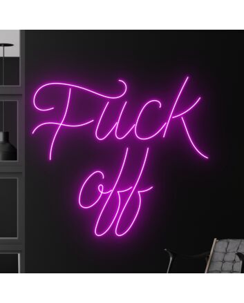 Brighten Your Space with Attitude: Fuck Off Led Neon Sign Perfect for Bars, Home Offices, or Christmas Themed Parties