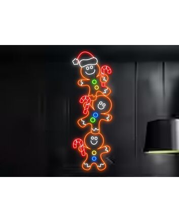 Brighten Your Holiday Festivities and Spaces: Funny Gingerbread Led Neon Sign for Christmas Party, Home, and Office Decor.