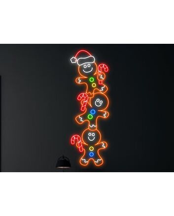 Brighten Your Holiday Festivities and Spaces: Funny Gingerbread Led Neon Sign for Christmas Party, Home, and Office Decor.