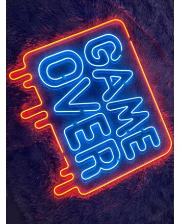 Elevate Your Gaming Space with Game Over Led Neon Sign - Ideal for Arcade, Bar, Man Cave, and Game Room Decoration.