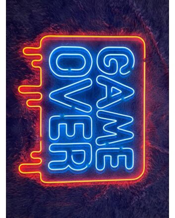 Elevate Your Gaming Space with Game Over Led Neon Sign - Ideal for Arcade, Bar, Man Cave, and Game Room Decoration.