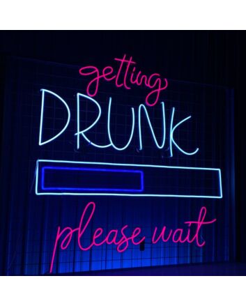 Brighten Up Your Bar, Man Cave, or Bachelorette Party with Getting Drunk Please Wait Led Neon Sign Custom Text Quote Neon Led Sign.