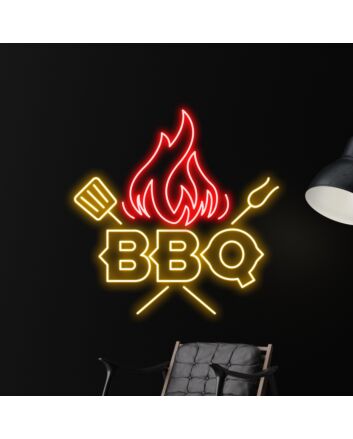 Brighten Up Your Backyard Barbecue and Kitchen Space with the Customizable Grills Barbeque Led Neon Sign - Perfect for Parties, Weddings, and Home Bars.
