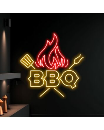 Brighten Up Your Backyard Barbecue and Kitchen Space with the Customizable Grills Barbeque Led Neon Sign - Perfect for Parties, Weddings, and Home Bars.