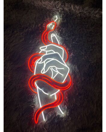 Brighten Your Christmas Festivities and Elevate Home, Office, and Event Spaces with the Hand Holding Snake Led Sign Custom Snake Neon Light.