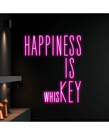 Brighten Your Bar, Home, and Celebrations with the Happiness Is Whiskey Led Neon Sign - Perfect for Whiskey and Wine Connoisseurs.