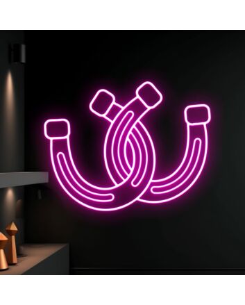 Brighten Your Equestrian Events and Spaces: Horseshoe Led Neon Sign Horse Fan Club Decor Wall Art for Weddings, Parties, Home, and Office.