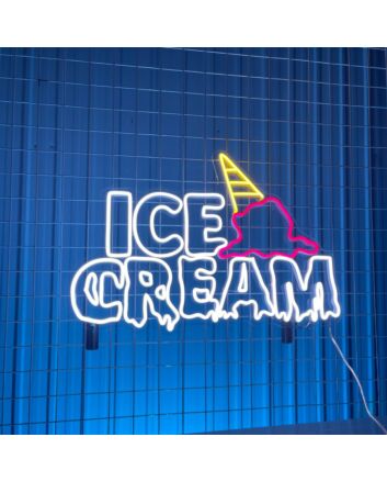 Sweeten Up Your Space: Ice Cream Neon Led Light for Eye-Catching Home Decor, Storefronts, Bars, and Festive Celebrations