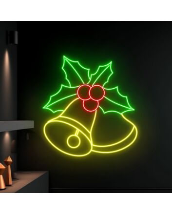 Add a Festive Spark to Your Holiday Decor, Office, or Storefront with the Jingle Bells Christmas Led Neon Sign.