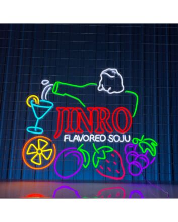 Brighten Up Your Bar, Man Cave, or Party Venue with the Colorful Jinro Flavored Soju Logo Led Neon Sign - The Ultimate Accent for Soju Lovers Everywhere