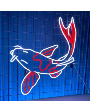 Enhance Your Space: Koi Fish Custom Led Sign for Elegant Home Decor, Vibrant Office Atmosphere, Storefront Appeal, Chic Bar Ambiance, Memorable Weddings, and Lively Parties