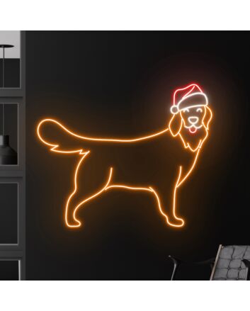 Deck the Halls and Light Up Your Celebrations with Labrador Christmas Hat Led Neon Sign - Perfect for Home, Office, and Festive Season Parties